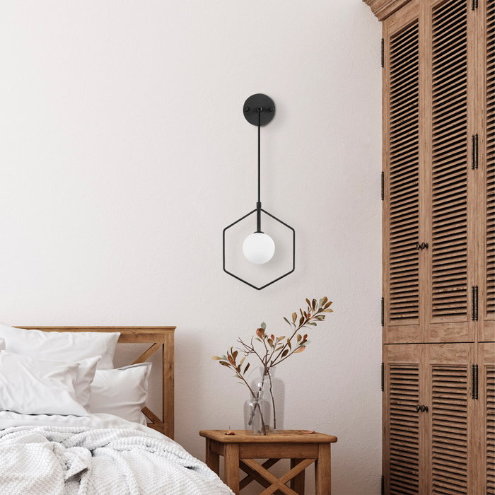 Opviq Geometri - 11105 Lámpara de pared ajustable blanco y negro